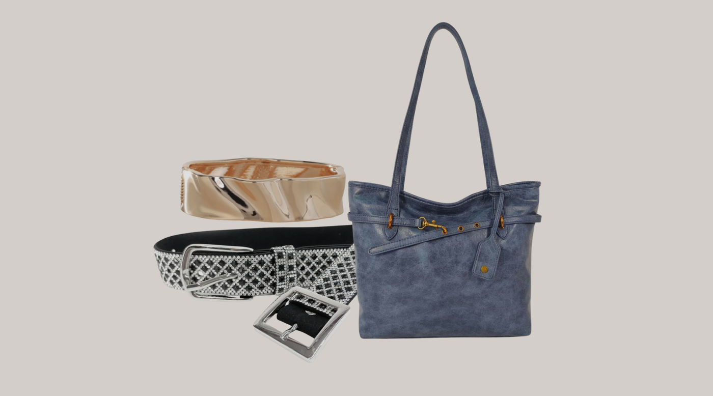 A group of fashion accessories