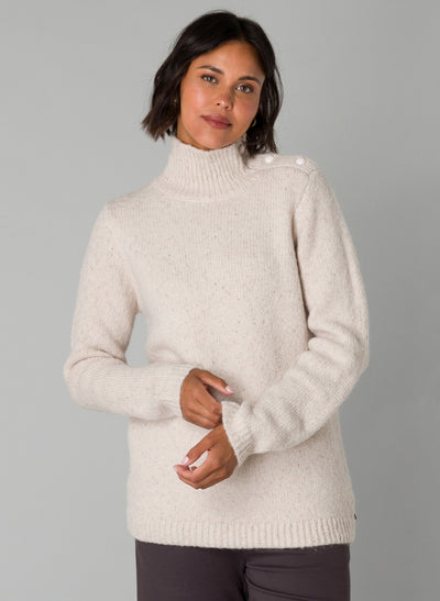 Odella Mock Neck Shoulder Button Sweater