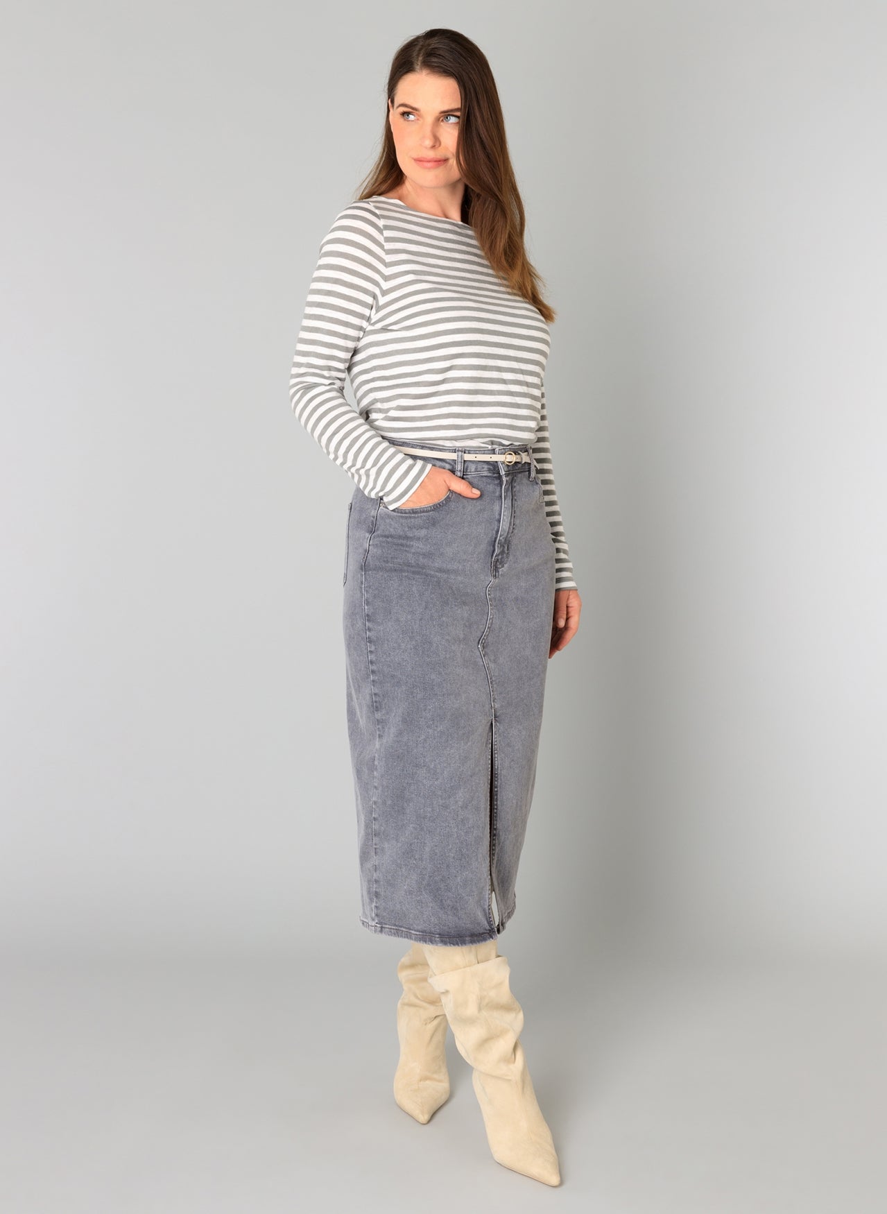 Bunny Stripped Jersey cotton Boat neck