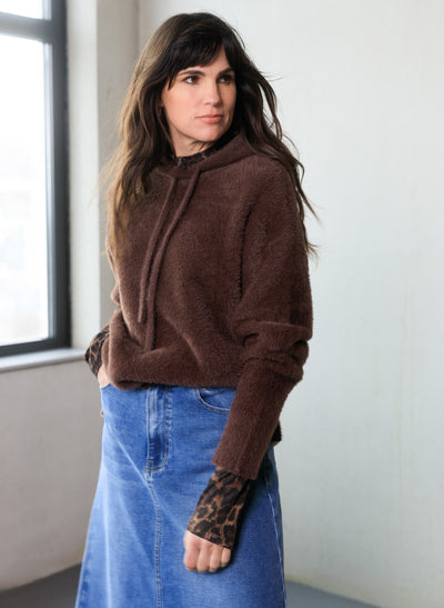 Celina Chocolate Brown Plush Hoodie