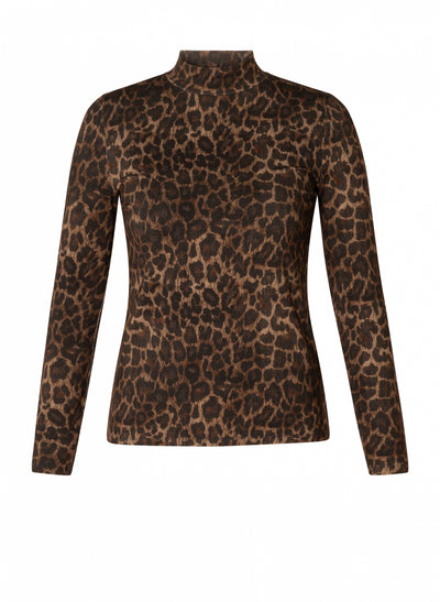 Leopard Mock Neck Omani Essential
