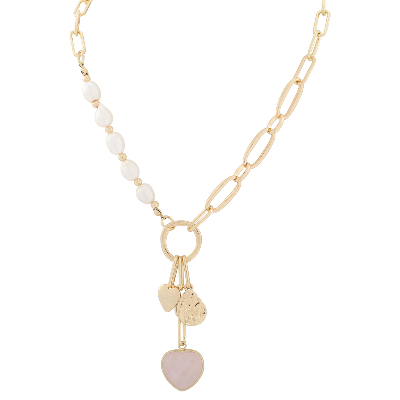 Heart Charm & Pearl Necklace