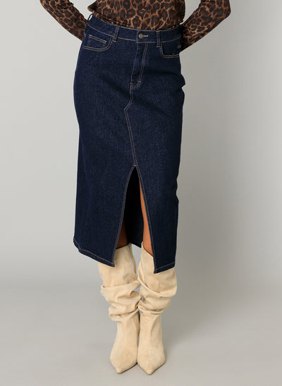 Celine Dark Denim Skirt