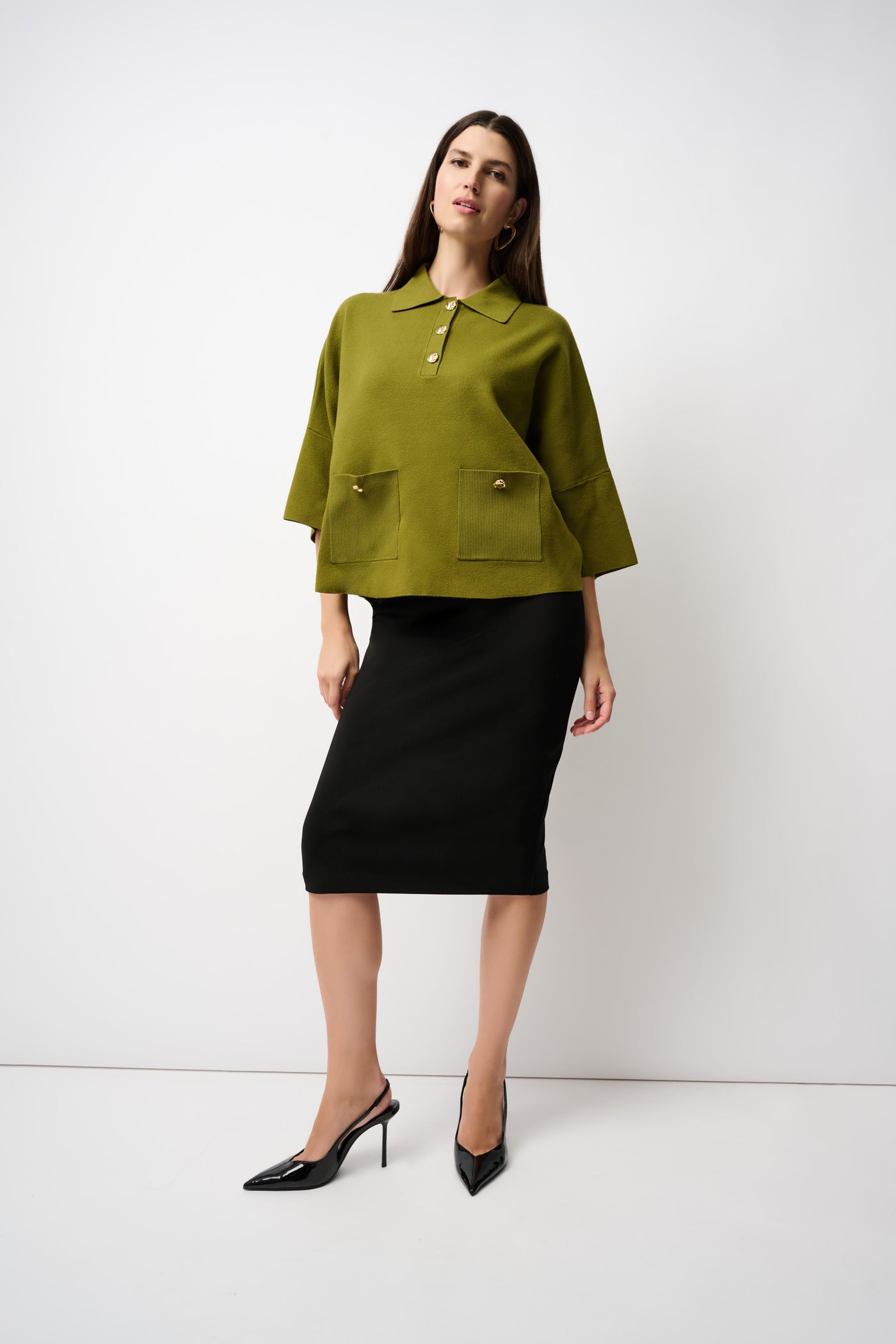 Back Slit Midi Pencil Skirt - Joseph Ribkoff