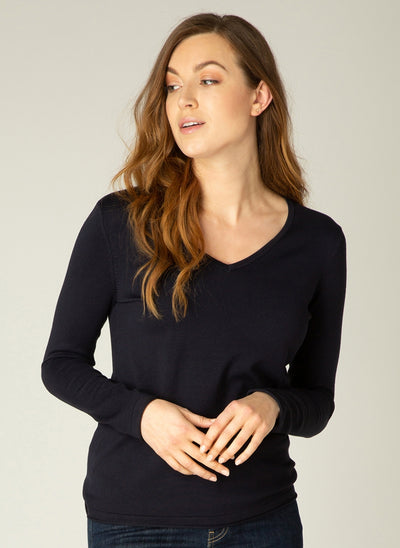 V neck YOLA sweater in Navy or Black