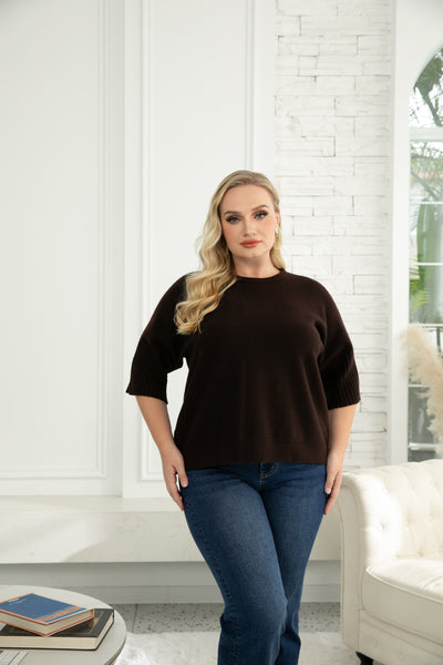 Crew Neck Knit Sweater  - Three Colours