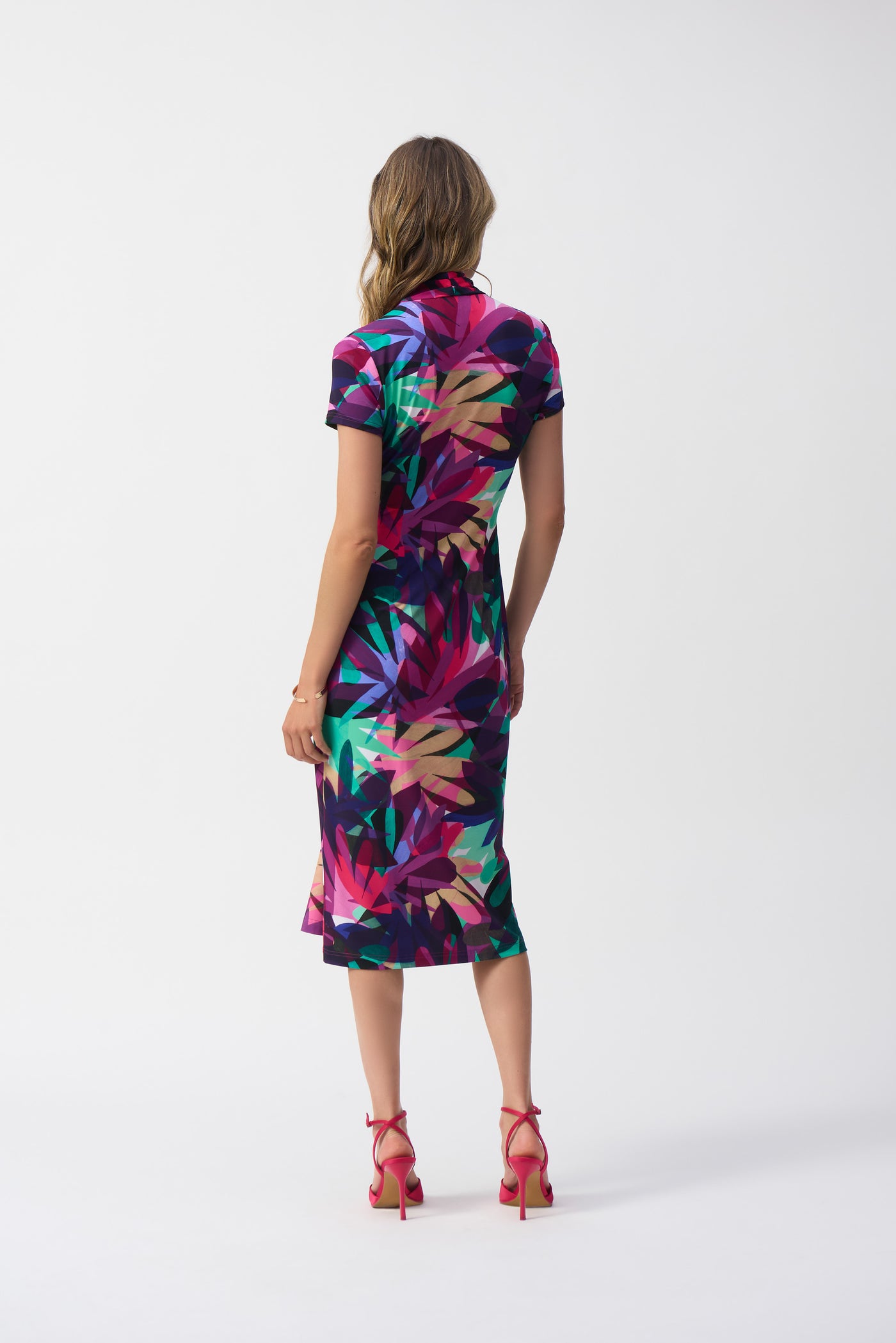 Floral V-neck Midi dress- Joseph Ribkoff