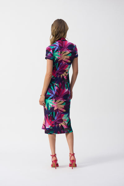 Floral V-neck Midi dress- Joseph Ribkoff