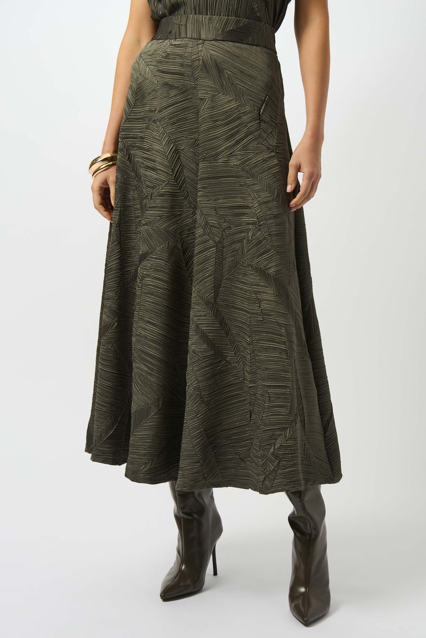 Satin Pleated Skirt by Joseph Ribkoff