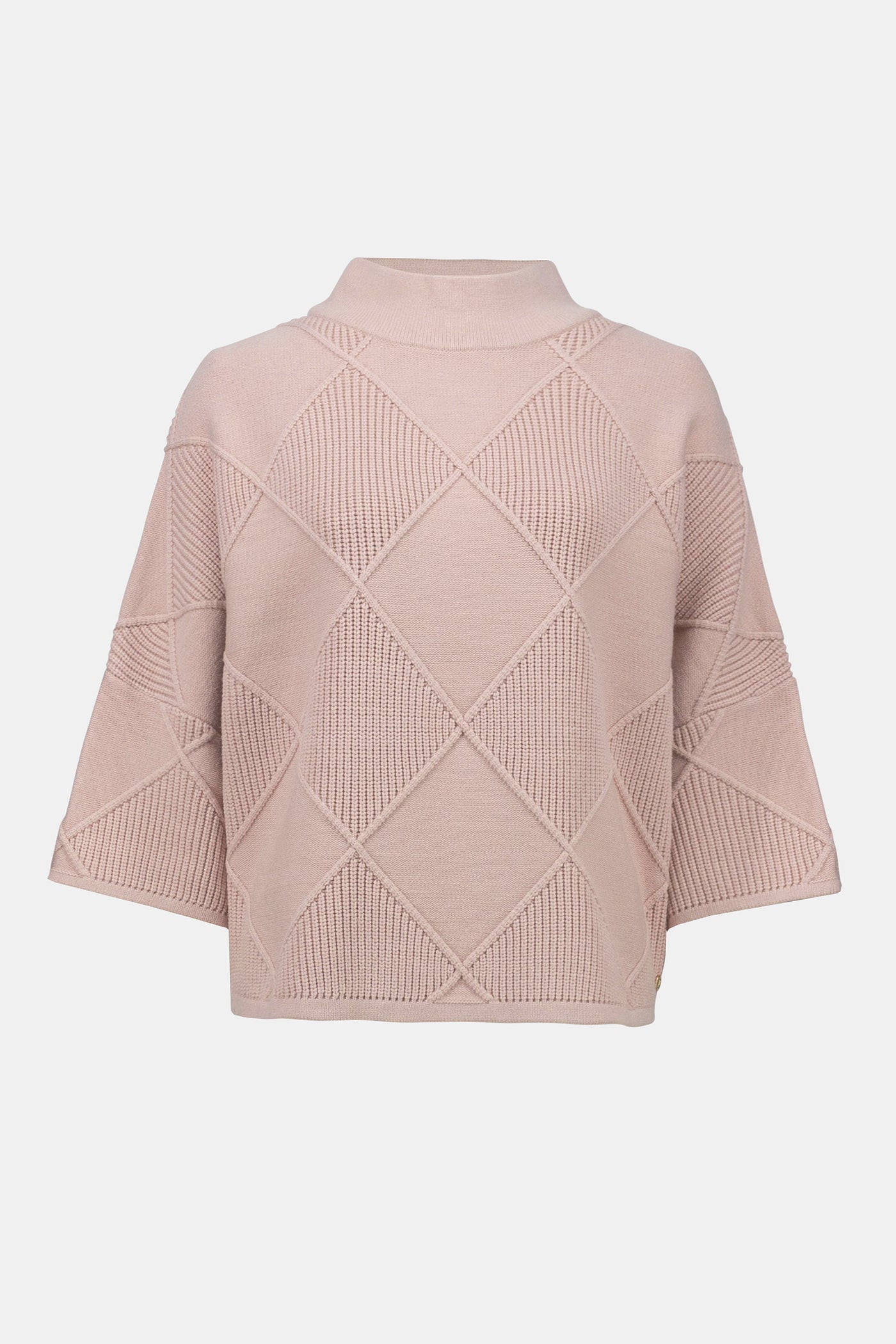 Textured Knit Mock Collar Pullover Sweater- Joseph Ribkoff