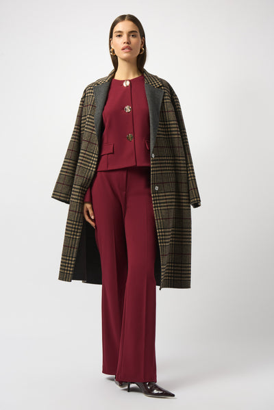 Wool Blend Plaid Double-Faced Coat by Joseph Ribkoff