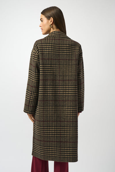 Wool Blend Plaid Double-Faced Coat by Joseph Ribkoff