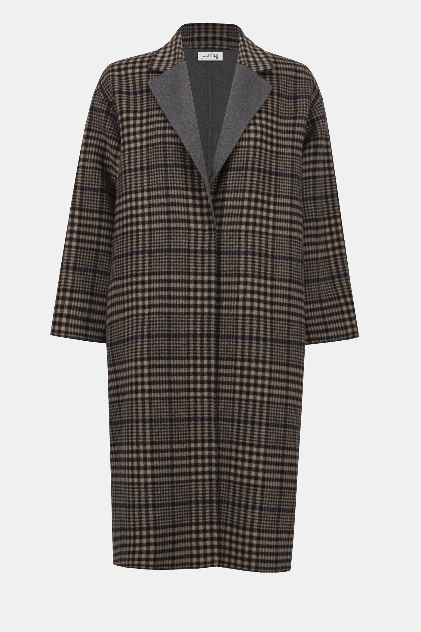 Wool Blend Plaid Double-Faced Coat by Joseph Ribkoff