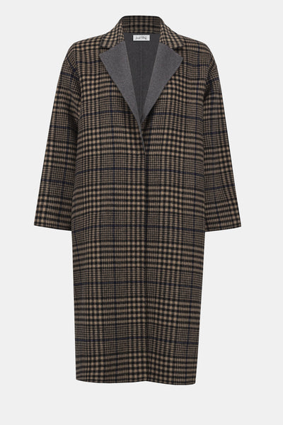 Wool Blend Plaid Double-Faced Coat by Joseph Ribkoff