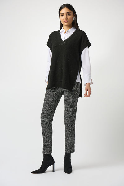 Sweater Knit Sleeveless Vest with Sequins by Joseph Ribkoff - 2 colours