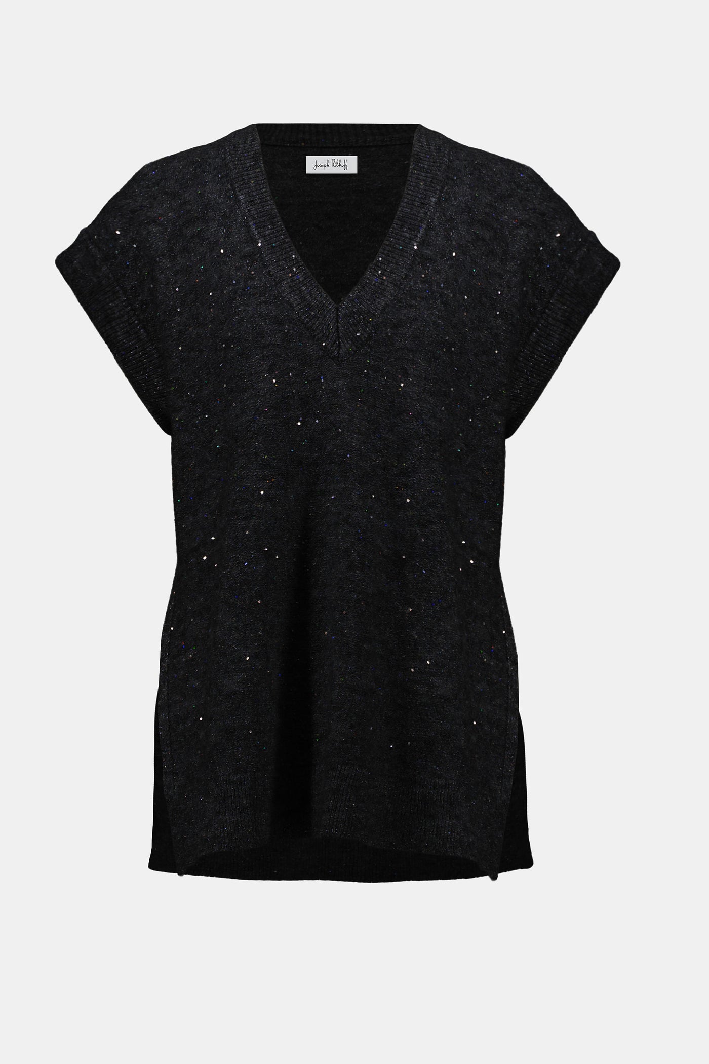 Sweater Knit Sleeveless Vest with Sequins by Joseph Ribkoff - 2 colours