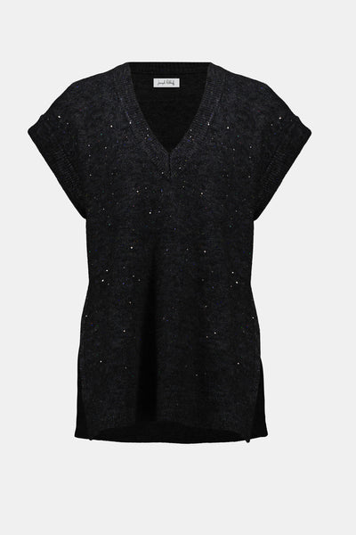Sweater Knit Sleeveless Vest with Sequins by Joseph Ribkoff - 2 colours