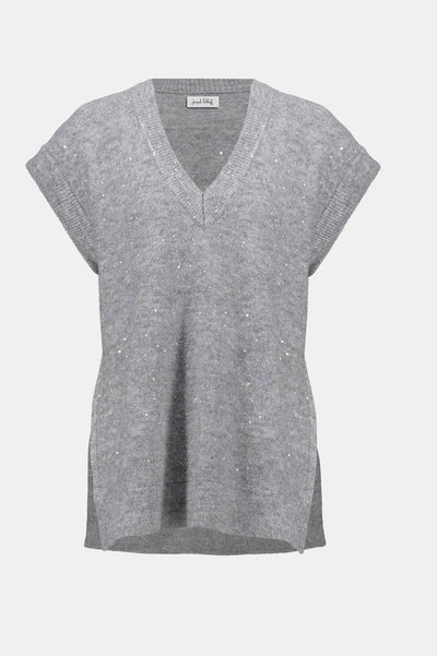 Sweater Knit Sleeveless Vest with Sequins by Joseph Ribkoff - 2 colours