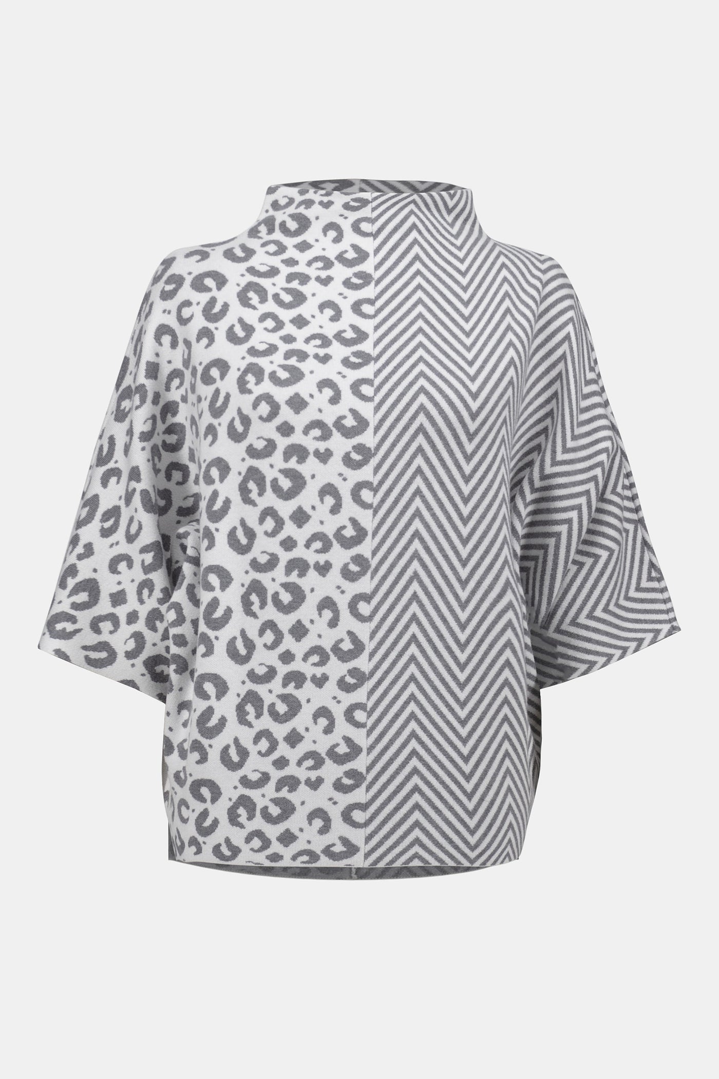 Jacquard Mixed Print Boxy Sweater by Joseph Ribkoff