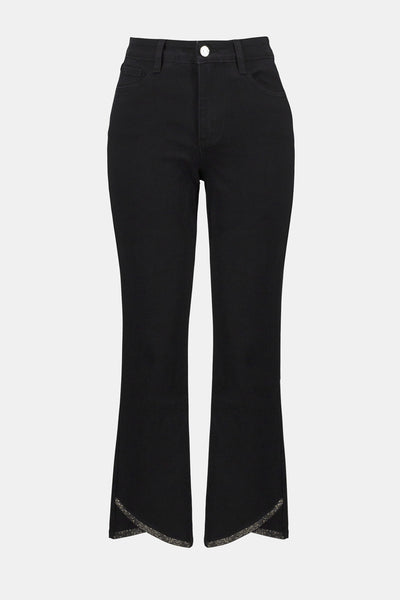 Classic straight leg stretch denim  jean with sparkly  Full length