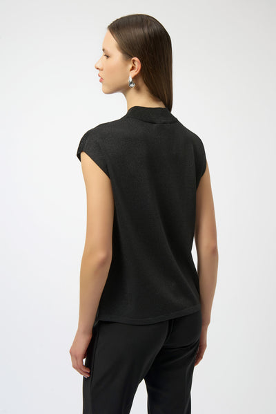 Mock Neck Embellished Cap Sleeve Top by Joseph Ribkoff