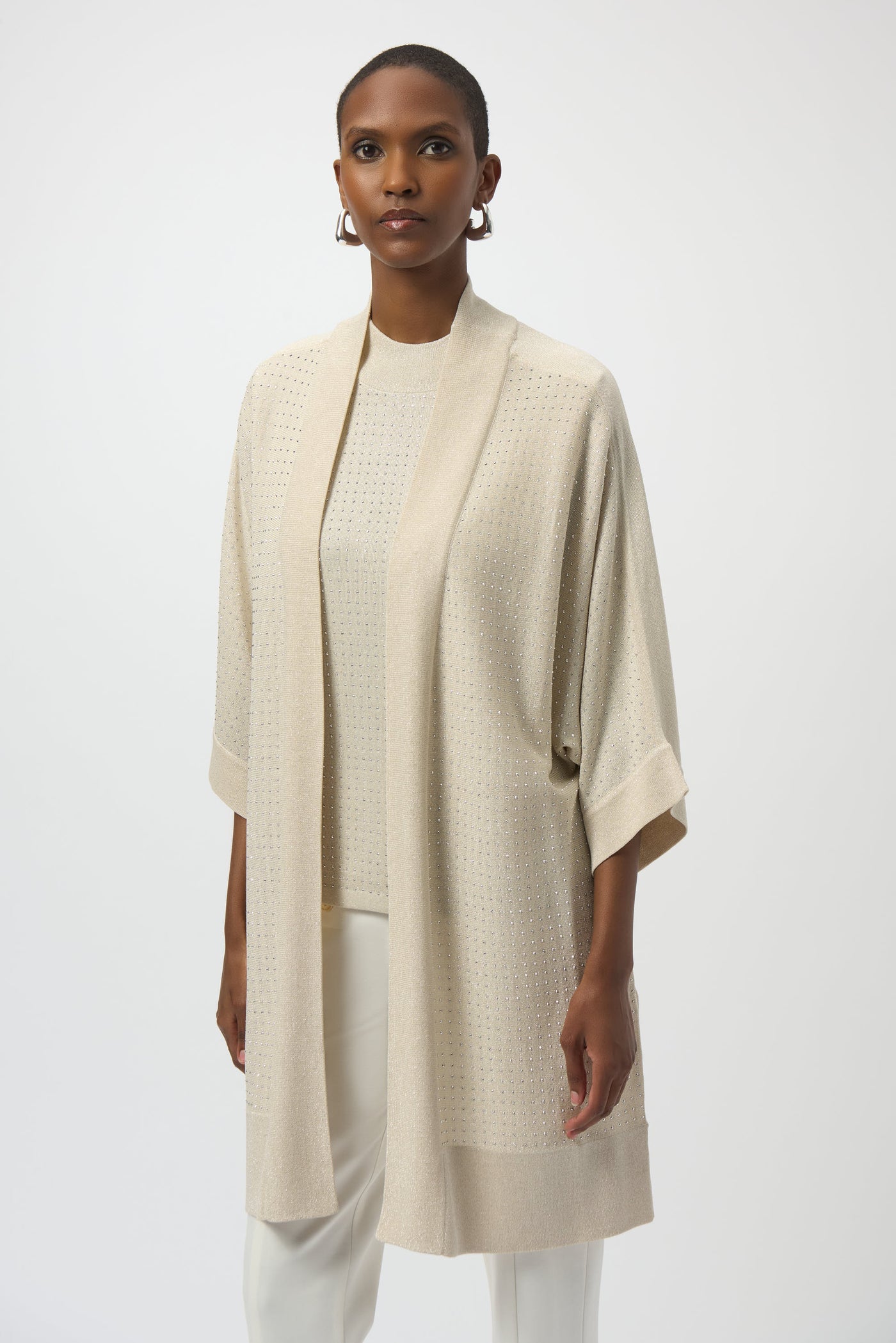 Jewel Embellished Kimono Sleeve by Joseph Ribkoff