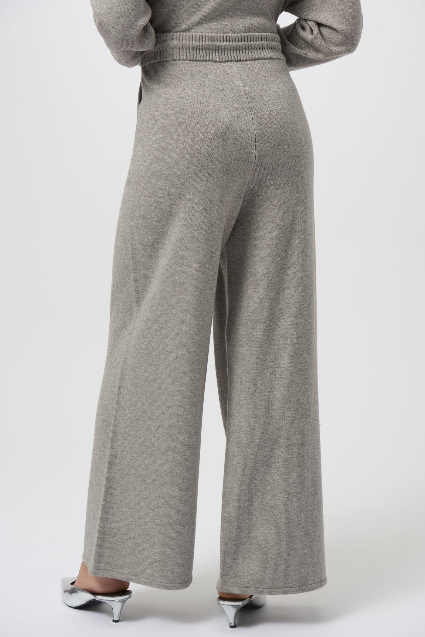Sweater knit wide Rinestone pant 2 colours