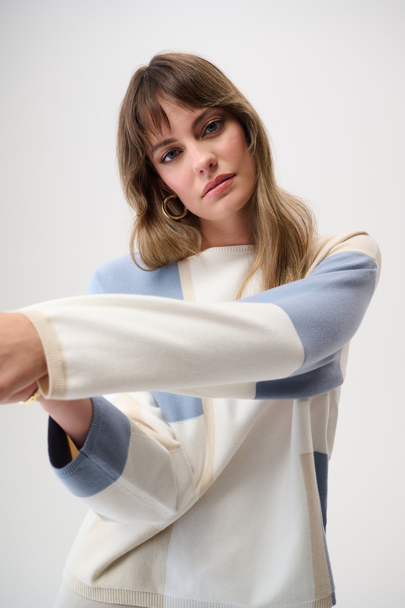 Geometric Boat Neck Pullover by Joseph Ribkoff