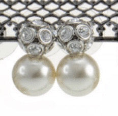 Diamonte bouquet pearl studs