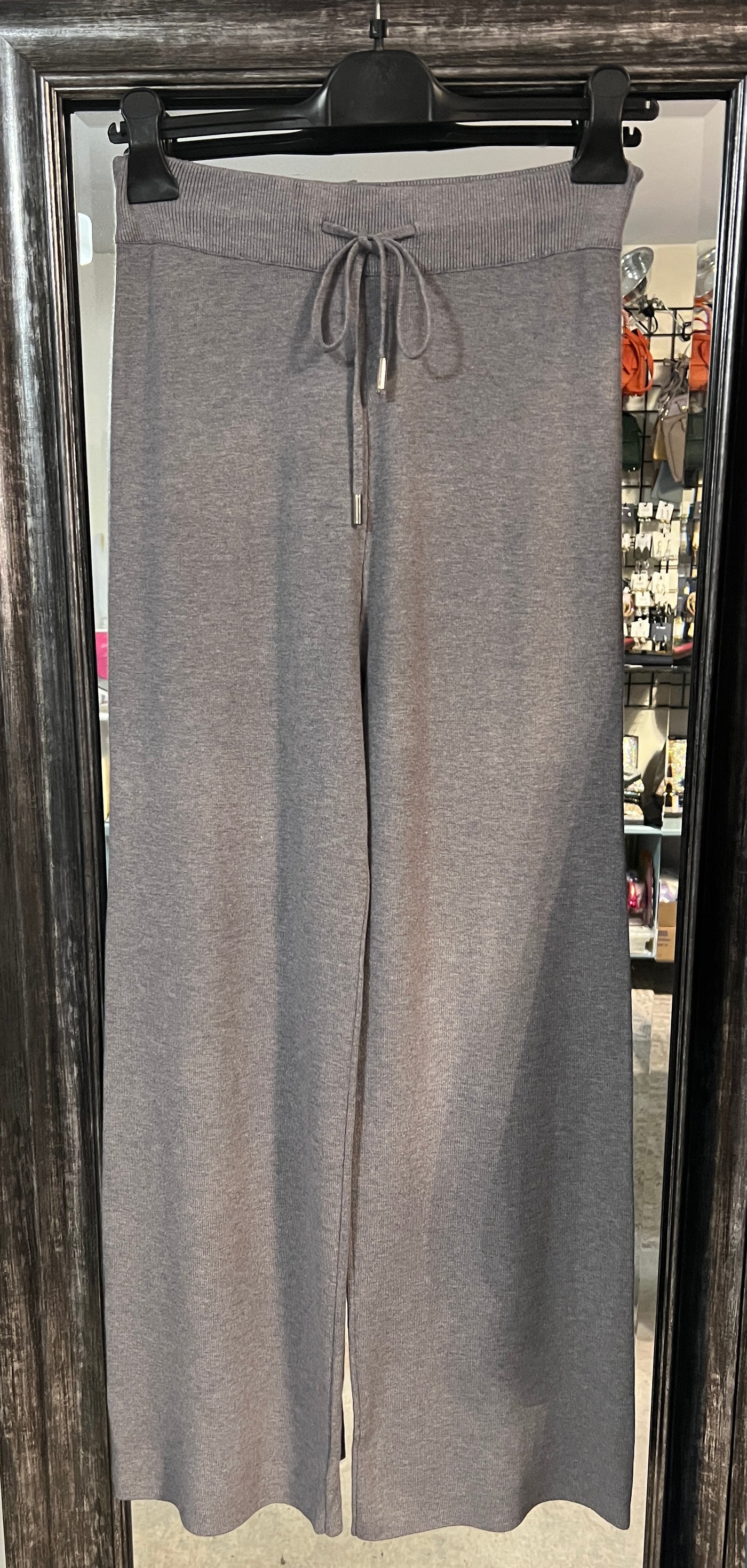 Wide leg Knit Pant with Crystal Heart Pocket