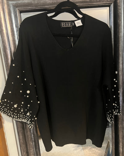 Pearl Sleeve Sweater- Two Colours