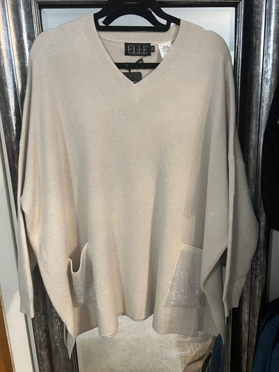 Soft V-Neck Tunic with Crystal Pockets  3 colours