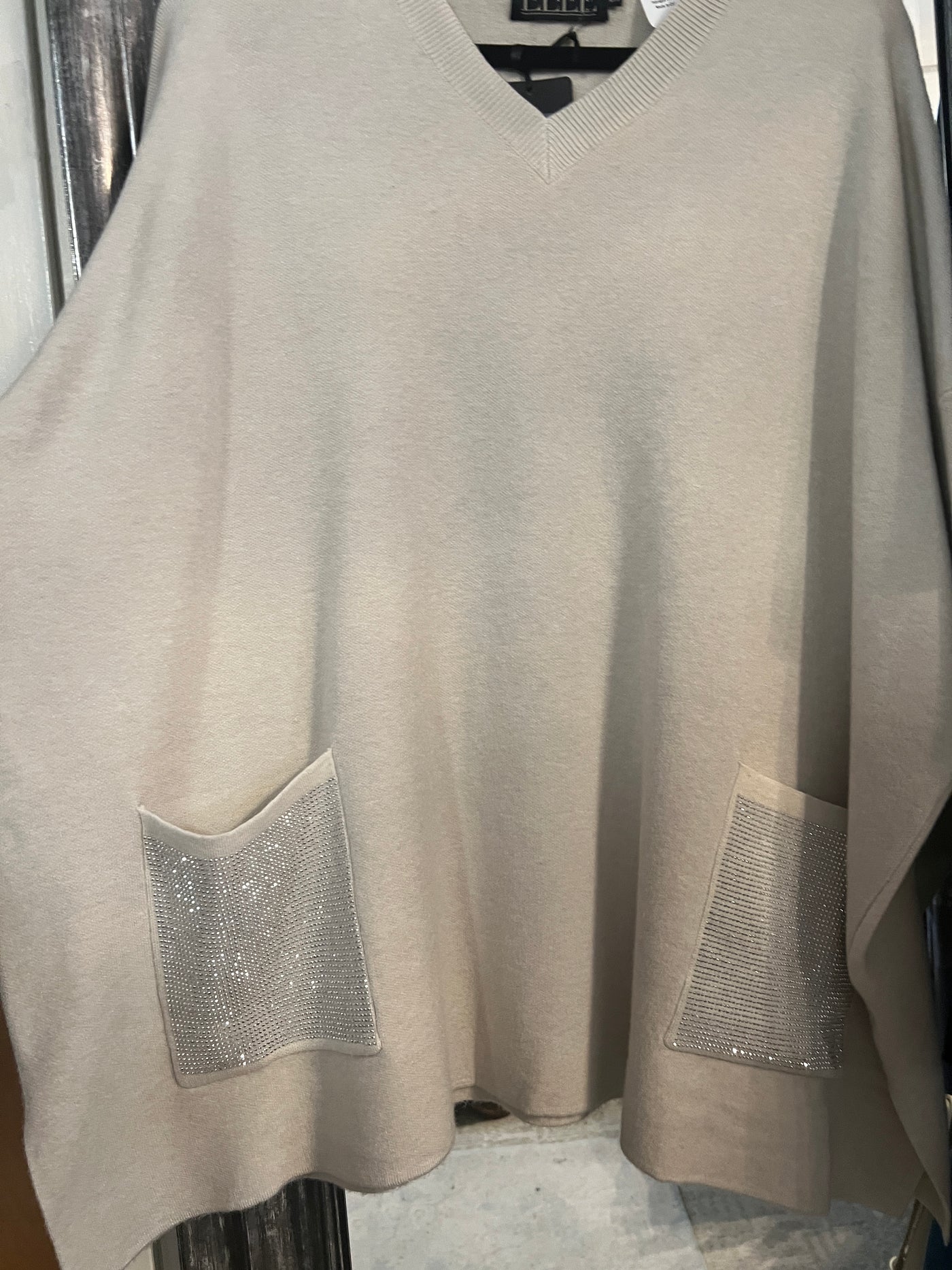 Soft V-Neck Tunic with Crystal Pockets  3 colours
