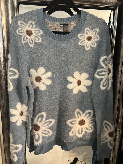 Blue Daisy Pullover