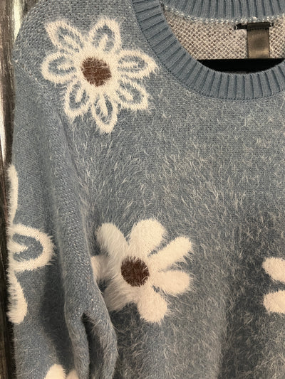 Blue Daisy Pullover