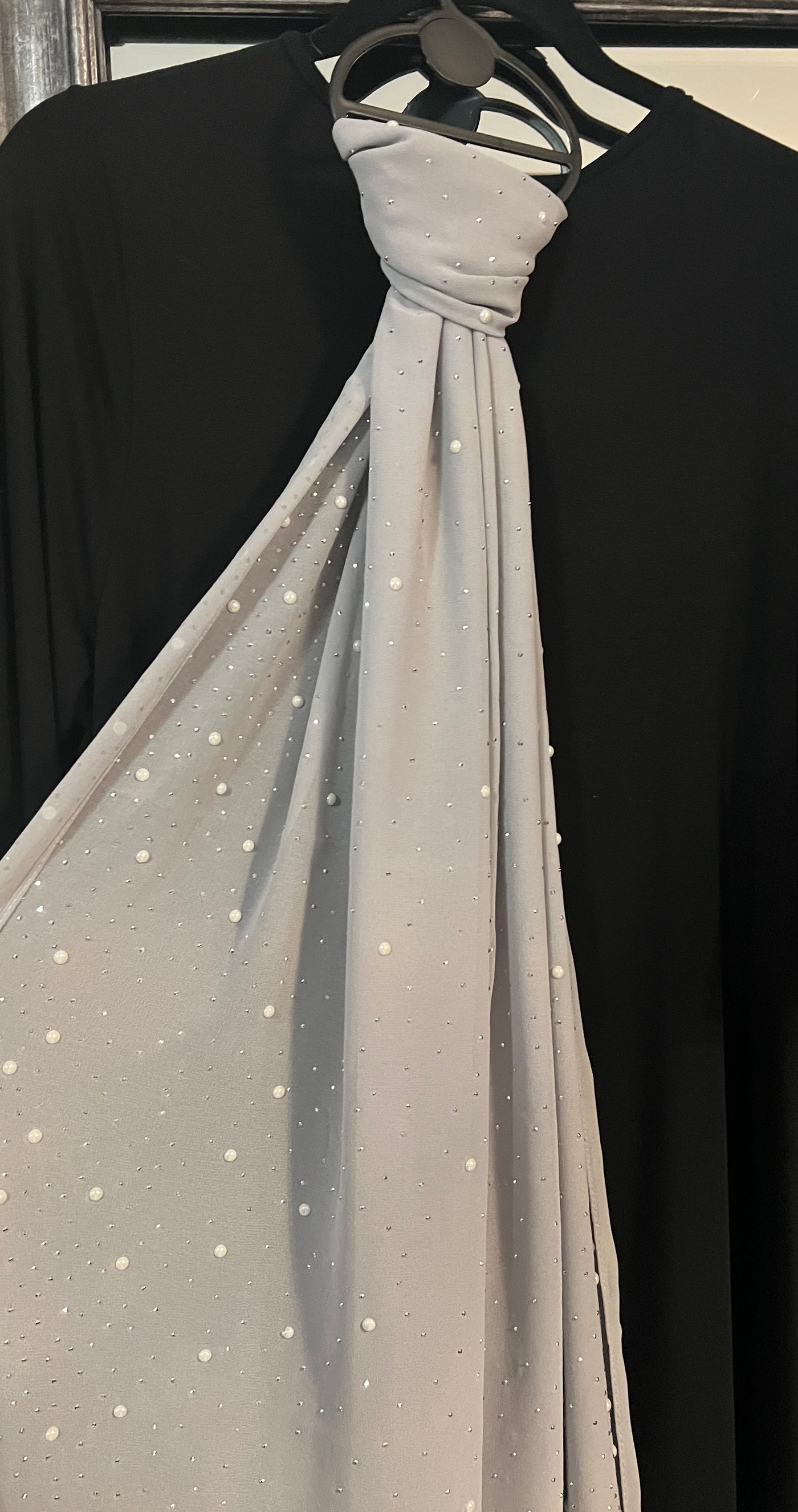 Pearl and Sequin Embellished Scarves - Six Colours