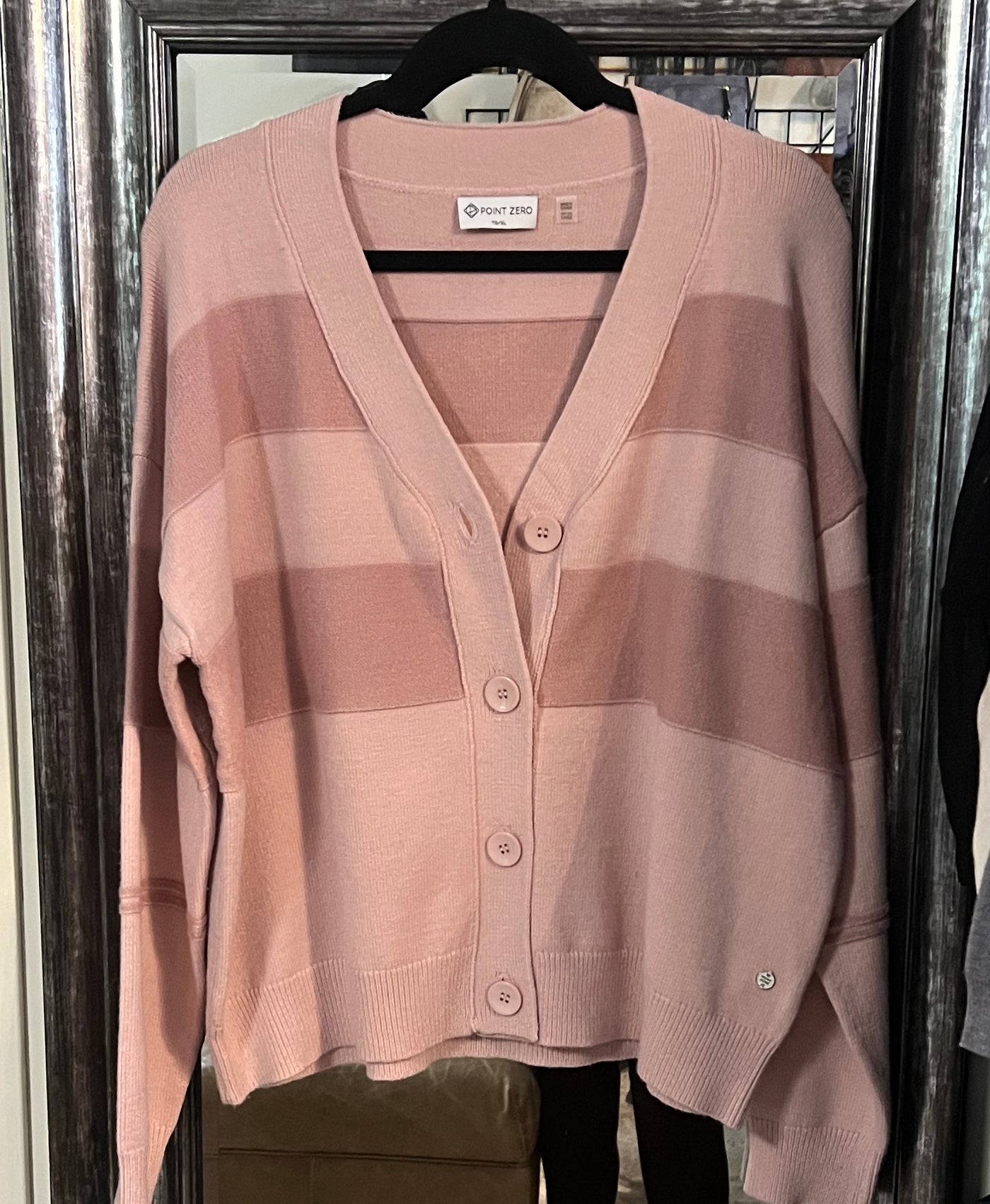 Striped Blush Button Cardigan