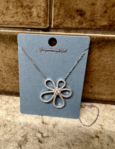 Diamonte Forget Me Not Necklace - Two Colours