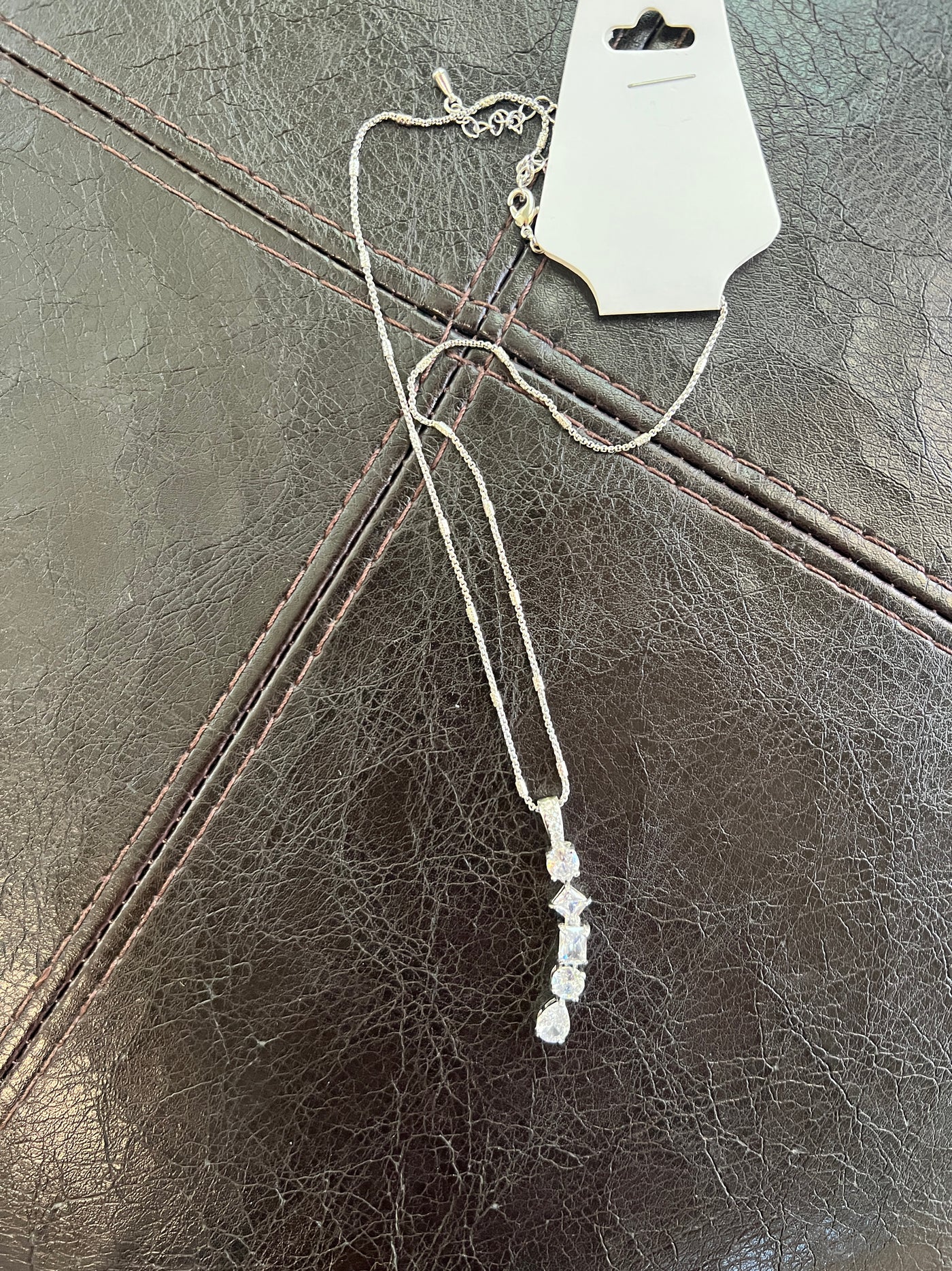 Geometric Diamonte Pendant