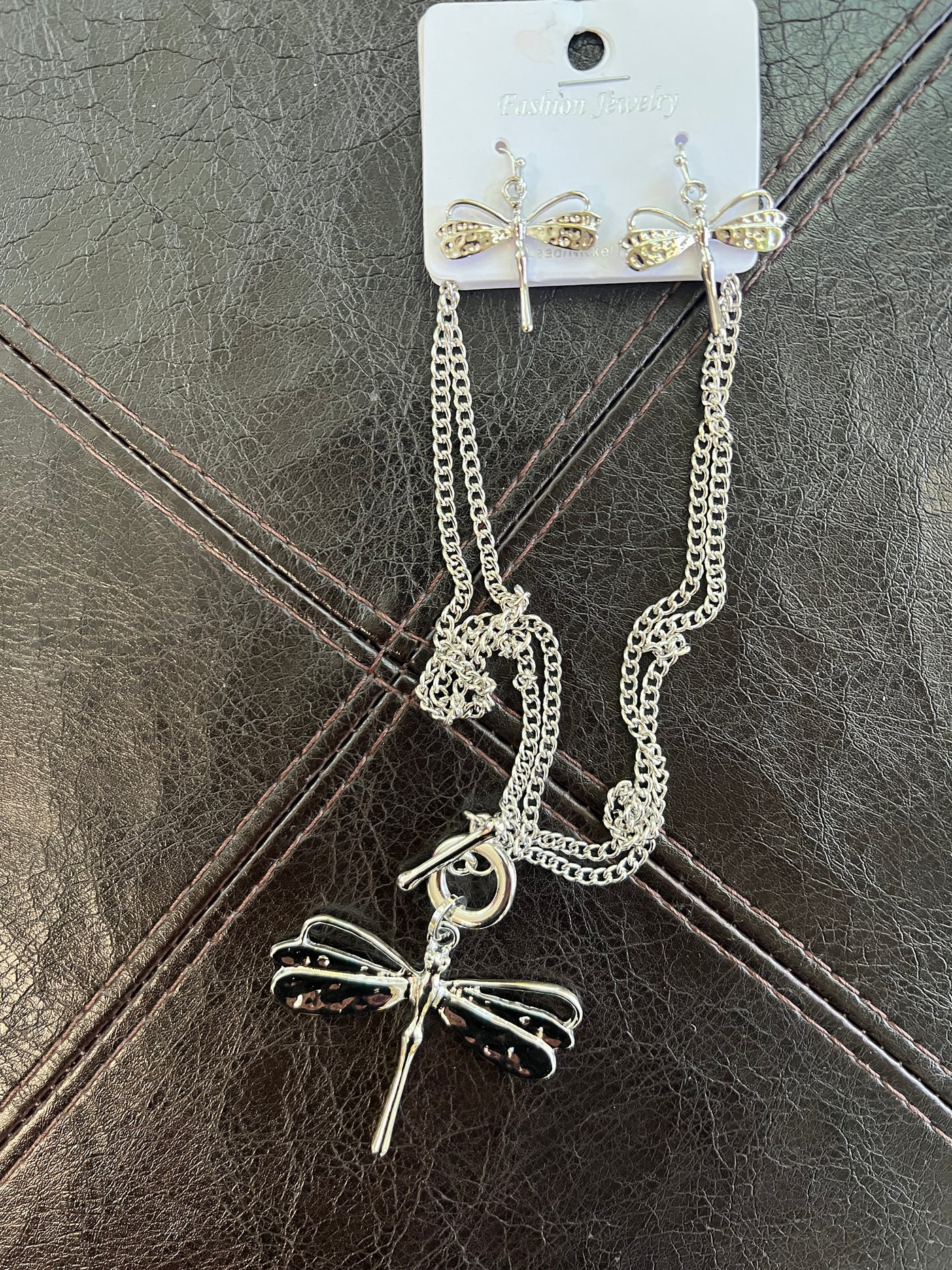 Dragon Fly Necklace and Earring Set