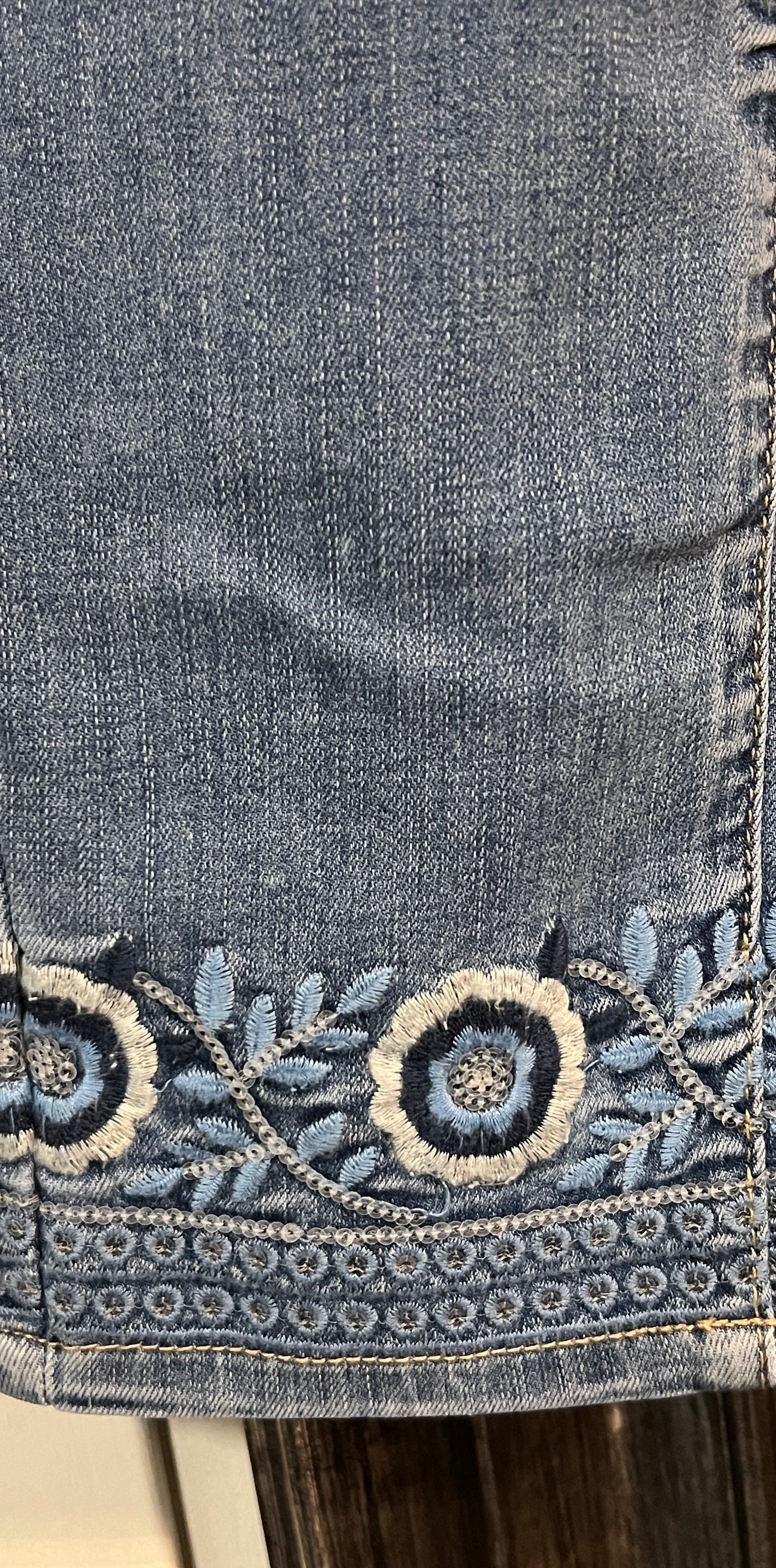 Brooklyn's Embroidered Bottom Bamboo Jeans