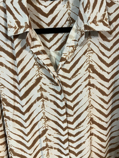 Caramel & White Chevron blouse