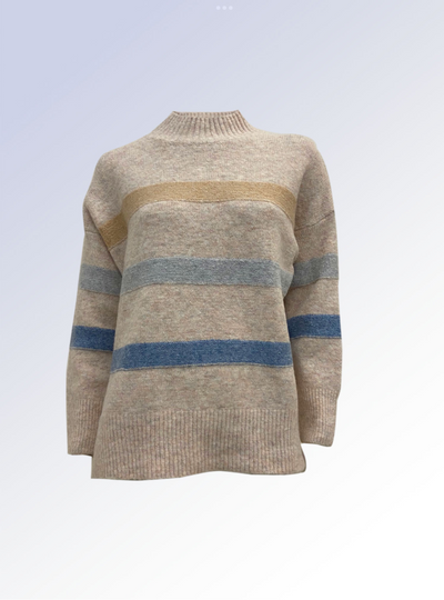 Cozy Stripe Crew Neck Sweater