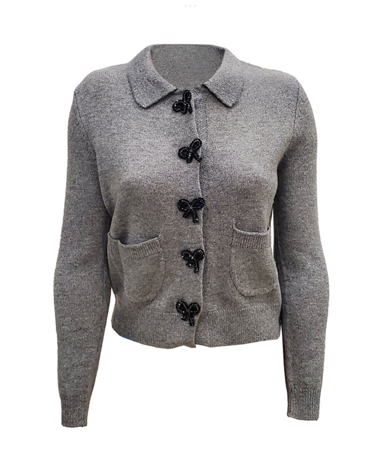 Cardigan with Black Bows closures