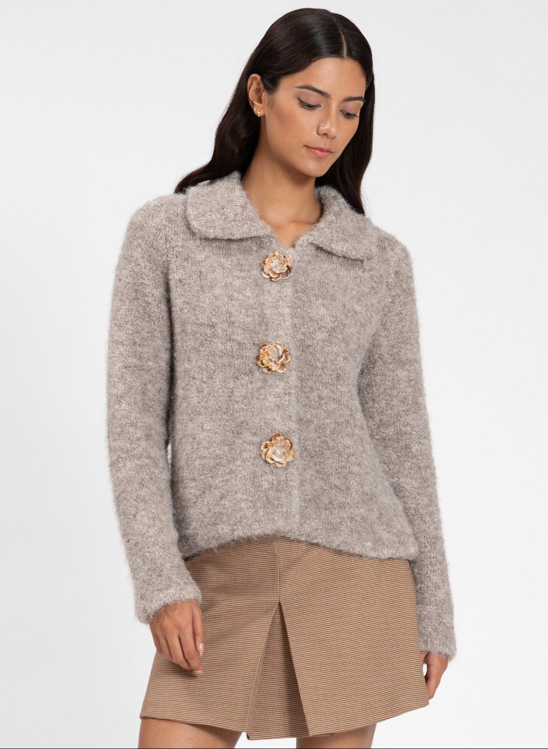 Coquette jacket with flower closures