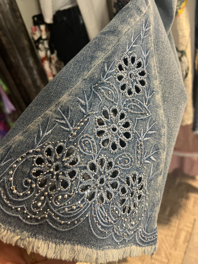 Pull on Jeans with Bling Panel