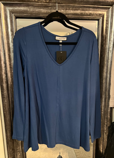 Long Sleeve V neck top 4 colours