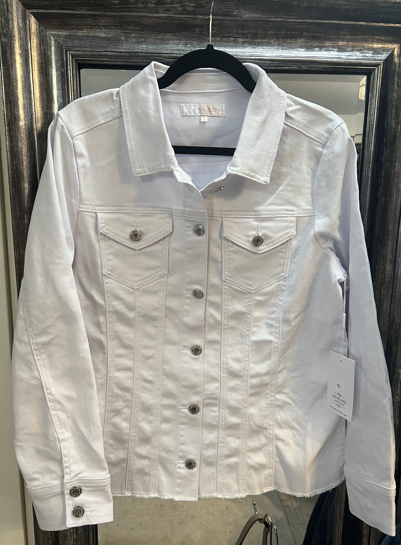 White Denim long Jacket