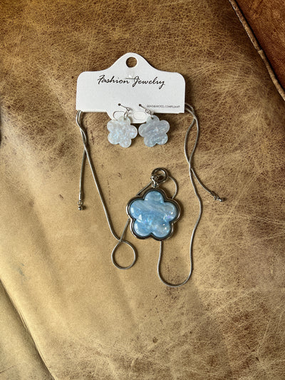 Flower Necklace Set-  Four colours