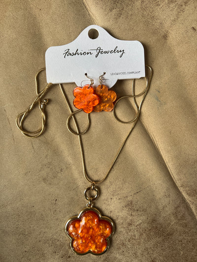 Flower Necklace Set-  Four colours